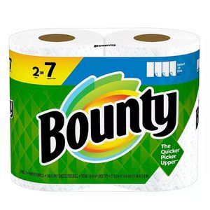 sealed WHITE Bounty Select-A-Size Paper Towels, 2 Family Rolls = 7 Regular Rolls